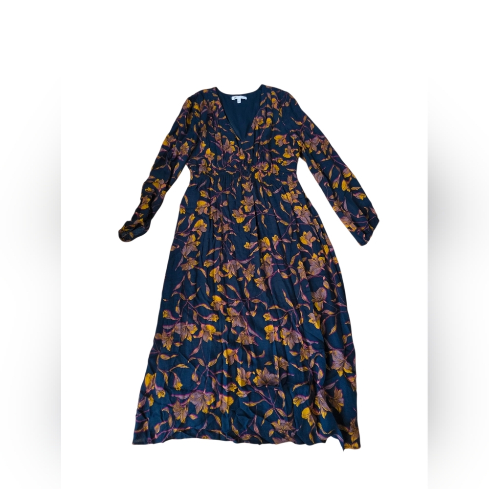 Dr2 Longsleeve Floral Dress V Neck Size M